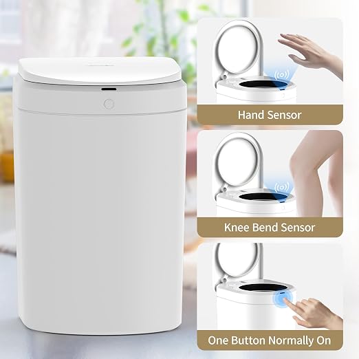 TOWNEW S2000 Smart Trash Can, Self-Sealing Touchless Trash Can with Motion Sensor, Automatic Liner Preparation, 5.5 Gallon Hands-Free Garbage Can for Kitchen, Bathroom & Office, Odor Reduction