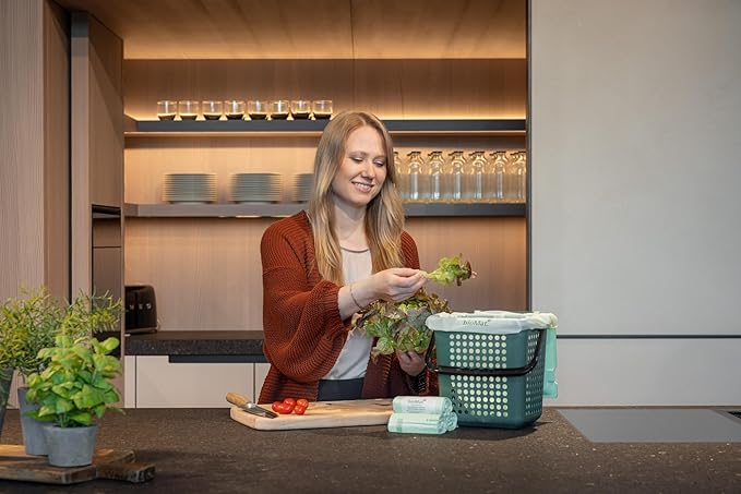 bioMat Compostable Trash Bags 2.6 Gallon, 125 Count, Small flat top Kitchen Food Scrap Bin Liners, BPI, CMA and OK Compost HOME certified, Meets the ASTM D6400 Standard