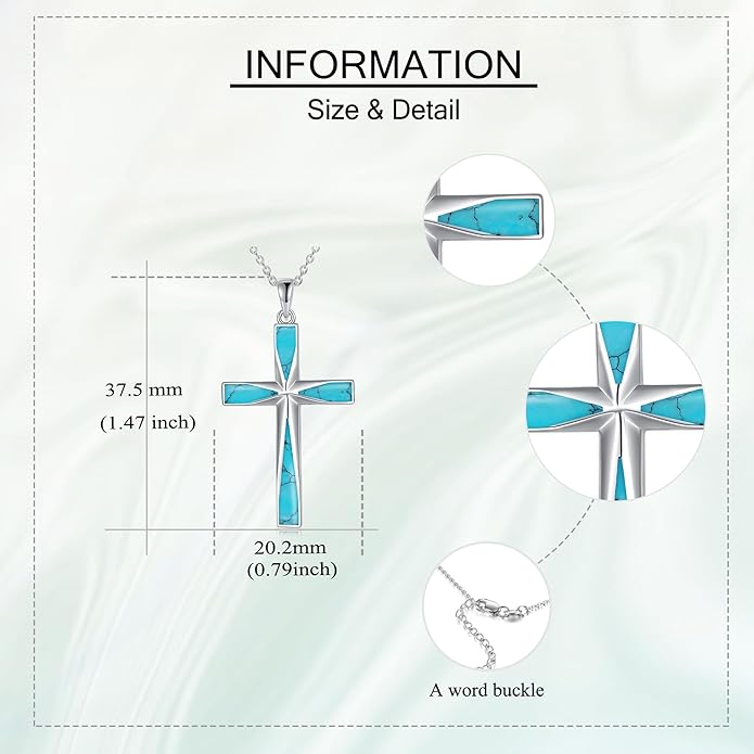 ONEFINITY Religious Cross Pendant Necklace Sterling Silver Origami Cross Pendant Gifts for Women Men Jewelry