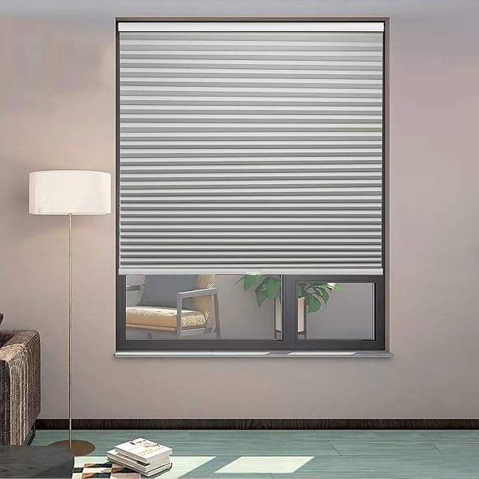 MYshade Cordless Blackout Cellular Shades, 1.5" Honeycomb Window Blinds for Bedroom & Nursery, Thermal Insulated, Noise Reducing, Privacy Shades, Inside or Outside Mount (30.5" W x 72" H, Grey)