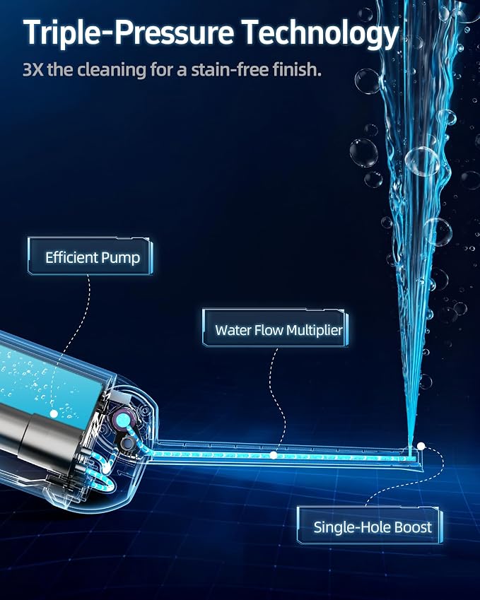 Electric Portable Bidet for Travel, Rechargeable USB-C Handheld High Pressure Sprayer, Camping 6.8oz Smart Foldable Water Storage, 2000mAh Battery Long Life, Personal Cleaner for Men & Women (White)