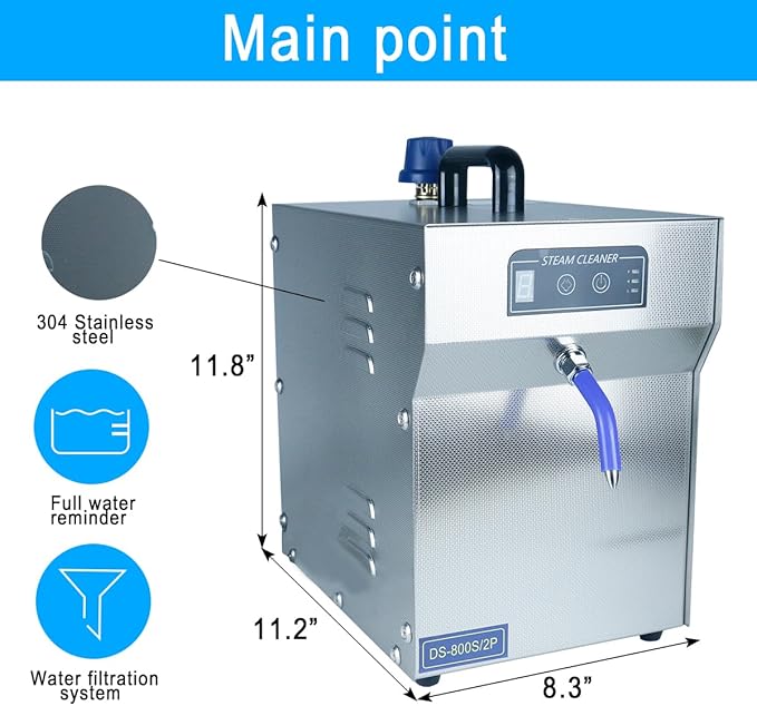 Jewelry Cleaner Machine for Silver & Gold Professional Steam Cleaner Machine 1200W 2L, Stainless Steel Jewelry Cleaner for Professional Tool Watch Glasses Retainer Denture Parts Cleaning