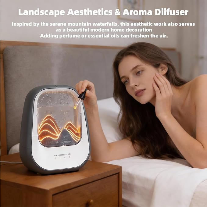 8-in-1 White Noise Sound Machine with Rain Drop Real Sound, Crey | Sound Machine with Aroma Diffuser for Sleeping, Stress Relief, Night Light Timer for Bedroom Office Home Hotel SPA Decor