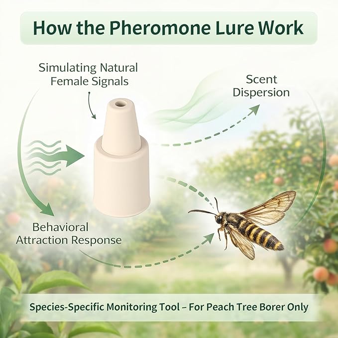 12 Pack niponensis & Clearwing Moth Traps with Pheromone Lures – Triangular Hanging Sticky for Peach Trees, Includes 12 Traps & 12 Lures, for Orchard & Garden Use