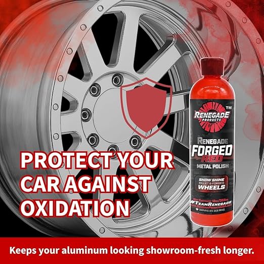 Renegade Products USA - Forged Red - Forged Metal Polish for Billet Wheels & Soft Aluminum, Soft Metal & Forged Wheel Polish, Billet Aluminum Cleaner & Polish, 12oz.