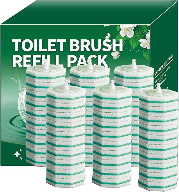 60 Count Toilet Brush Heads, Toilet Wand Refills for Clorox ，Suitable for Most Disposable Toilet Brushes. Features a Convenient snap-on Design. Both Home and Commercial use.No Falling Apart,