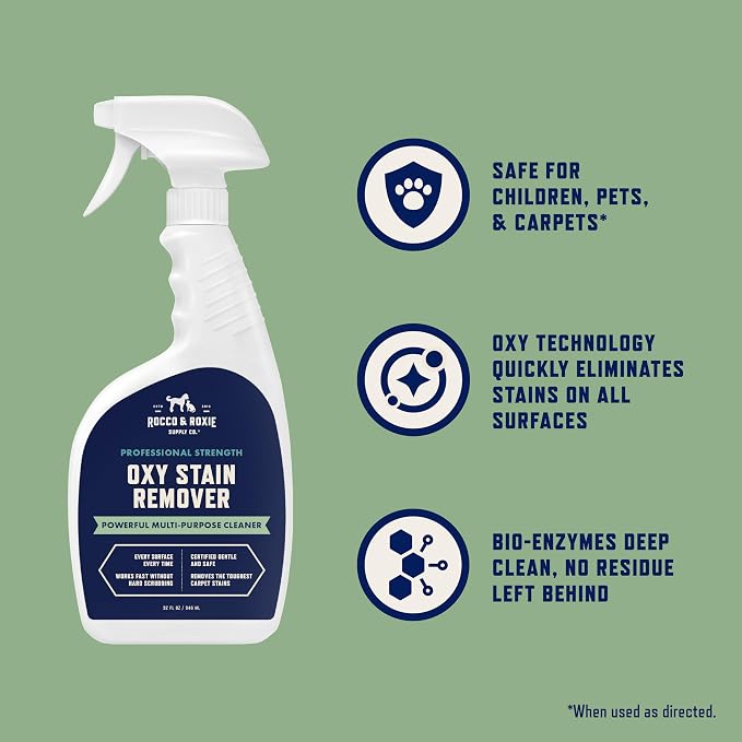 Rocco & Roxie Pet Extreme Stain & Odor Eliminator & Oxy Stain Remover Bundle