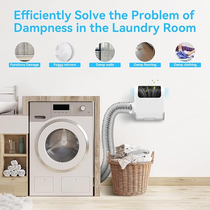 3-in-1 Indoor Dryer Vent - Indoor Dryer Vent kit for Water Drawer System and Electric Clothes Dryers, with High Strength Non-Woven Filter Cotton Doesn't Leak Lint, Dust, for Electric Clothes Dryers