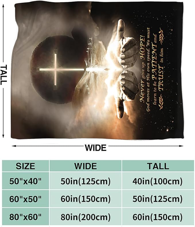Tijuboni Christian Throw Blanket God Religious Gifts for Women Men Girls Boys Kids Adults Soft Flannel Fleece Blanket for Couch Sofa Bed Home Decor 60"x80"