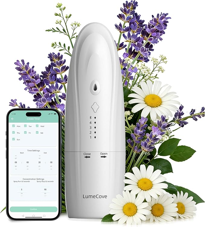 Waterless Plug in Diffuser Smart Cold Scent Air Machine for Office | Smart scent pacing! App adjusts mist cover up to 800 sq ft.No overwhelming. Concave base ensures Max Oil Use