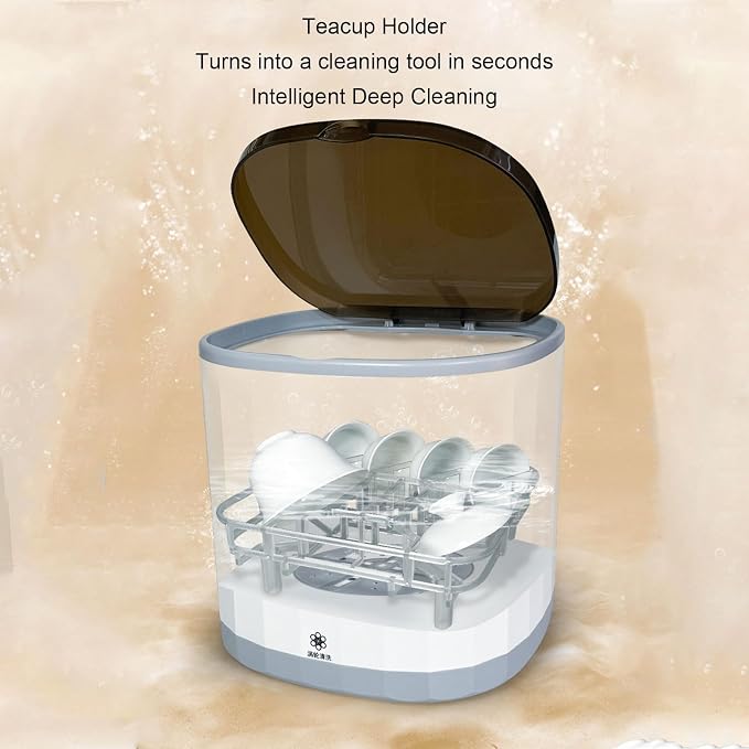 Compact Mini Dishwasher 4L, Fully Automatic Portable, USB Rechargeable, 360° Directional, Suitable for Home Use, Dish and Tea Cup Washing Machine