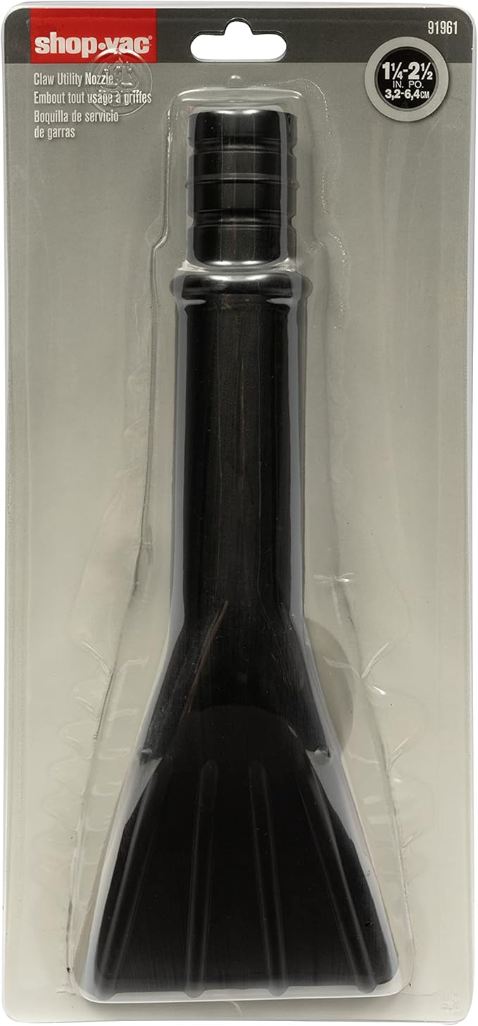 Shop-Vac 9196100 Claw Utility Nozzle, Fits 1.25 inch / 1.5 inch / 2.5 Inch Diamter Hoses, Ideal for Cleaning Carpets, Upholstery, and Hard Surfaces
