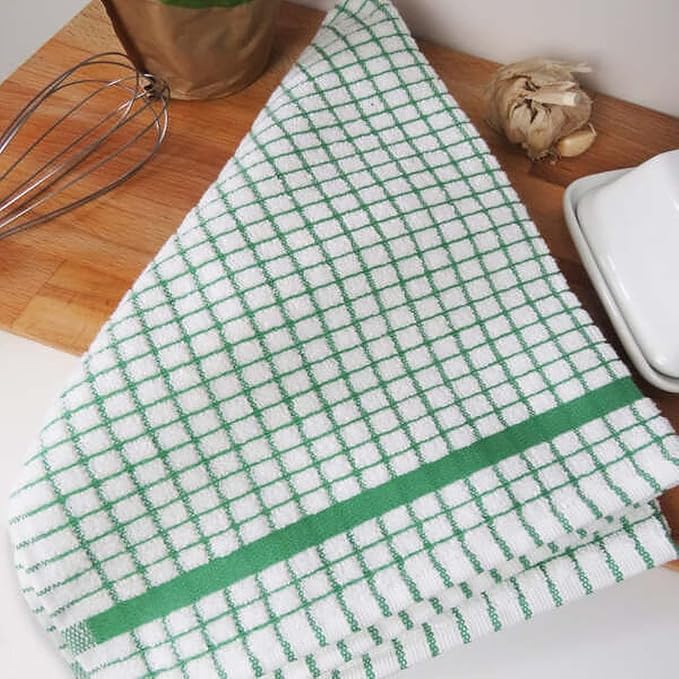 Samuel Lamont Poli Dri Tea Towels - Set of 3 100% Cotton 27.5 x 19 Inch (Green)
