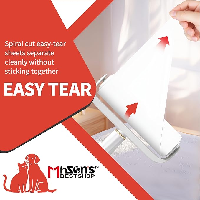 Minson’s BestShop Extra Sticky Lint Roller, 6.3” Extra Wide, 360 Sheets for Pet Hair Removal, The Solo Pack with 1 Ready to Use Handle & 3 Refills, Dog and Cat Lint Remover