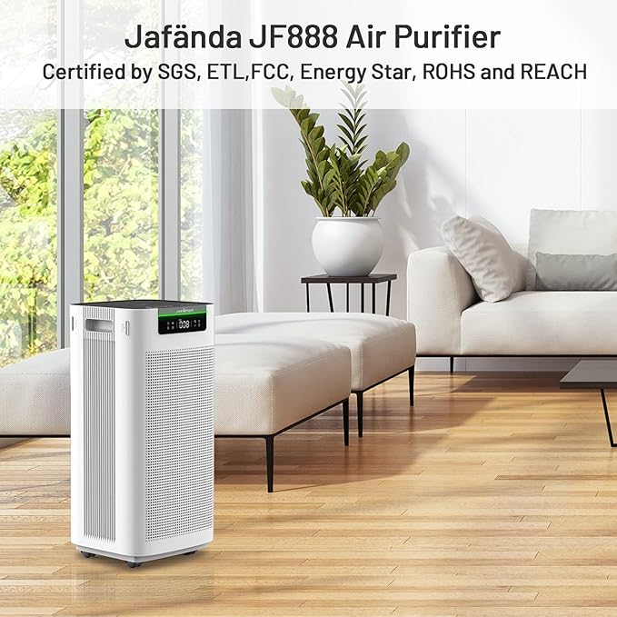 Jafända JF888 Replacement Filter, 2 Pack Original Filters, True HEPA 13 Filter, with 2.12 lb Activated Carbon, Remove Pollen Dust Pet Odor VOCs,Allergies,Smoke,Cooking smell