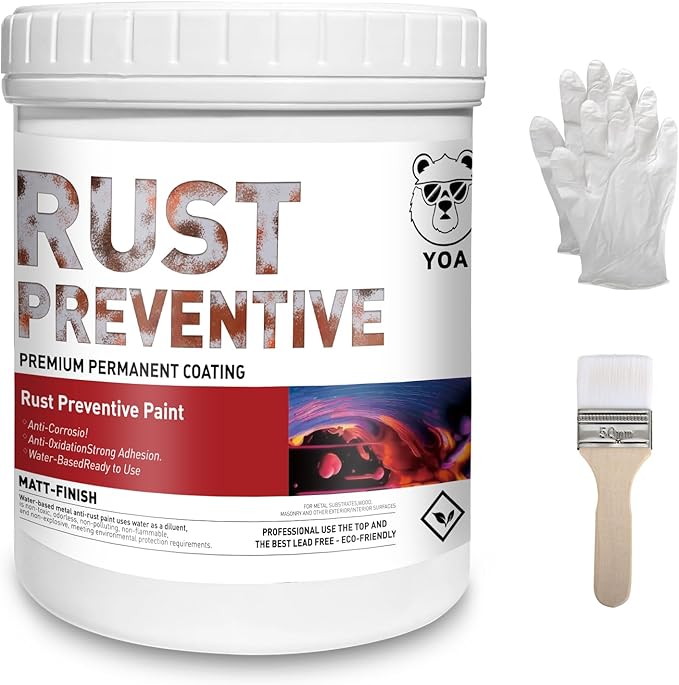 YOA Metal Paint, Water-Based Rust-Proof Paint, 16 fl oz, Metal Primer and Protective Coating, Rust-Proof Coating, Permanently Prevents Rusts (Matte Gray)