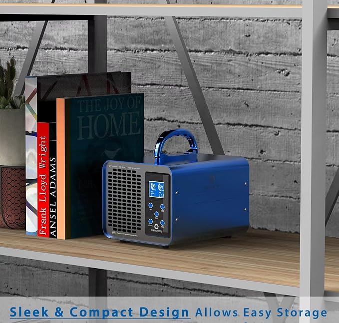 Airthereal MA10K-PRODIGI Digital Ozone Machine, High Capacity Ozone Generator Odor Removal - O3 Deodorizer Air Ionizers for Large Rooms, Cars and Smoke - Adjustable Output and Timer, Blue