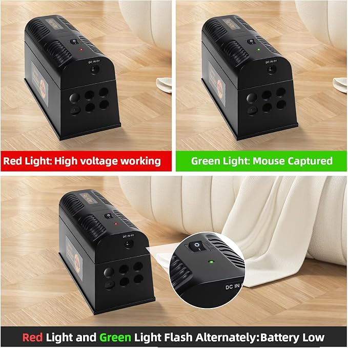 2026 Upgraded Electric Mouse Traps Indoor for Home High Voltage Instantly Kills Mice & Rats, No Touch Reusable Indoor Rodent Killer Electric Trap for Home, Kitchen, and Commercial Use,2 Pack