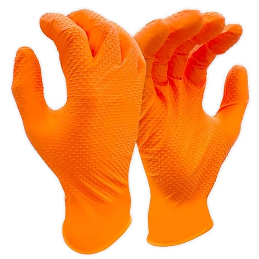 MAGID Iron Grip Powder-Free 100% Nitrile Disposable Gloves, QTY: 300, Size: 8/Medium - T9408OR