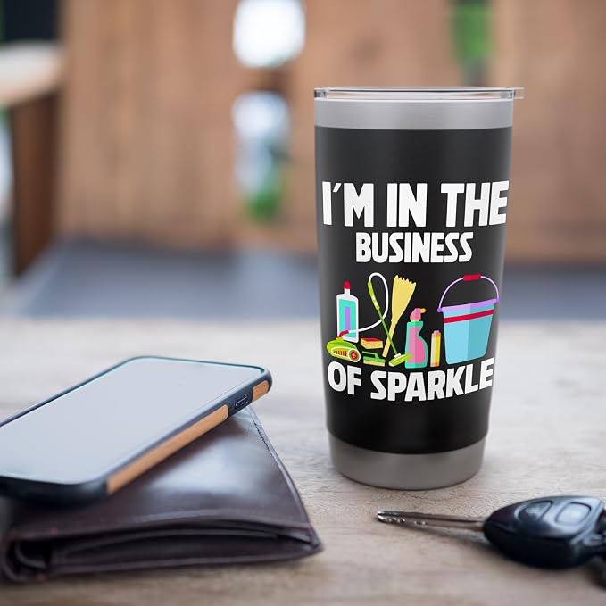 Im in the Business of Sparkle Cleaning Stainless Steel Insulated Tumbler