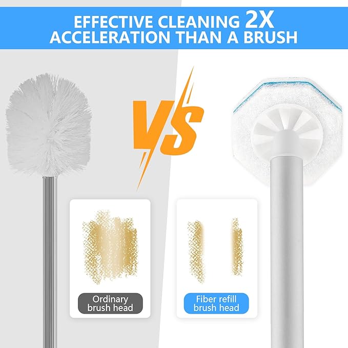 50 Pcs Toilet Wand Refills for Clorox, Disposable Scrub Pads Compatible with Clorox Toilet Wand - For Bathroom, Sink, Bathtub and Multi-Surface Cleaning