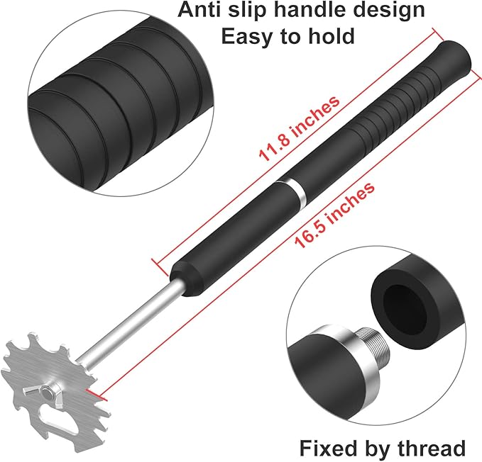 Universal BBQ Grill Scraper for Hot Grill Grates- 16.5 Inch Long Handle Barbecue Grill Cleaner with Stainless Steel BBQ Cleaning Tools Fit Most Grills
