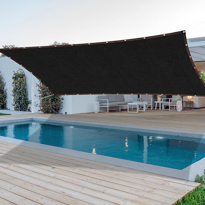 36 ft x 18 ft Black Pool Leaf Net for Rectangle Inground Above Ground Pool Screen Fine Mesh Sunshade Catches Leaves