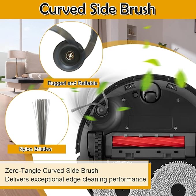 Eagles 26 Pack Replacement Accessories Compatible with Roborock QV 35A/QV 35S Robot Vacuum Cleaner, 2 Mainbrush, 6 Side Brush, 6 Mop Pads, 4 HEPA Filter, 6 Dust Bags, 1 Cleaning Brush, 1 Screwdriver