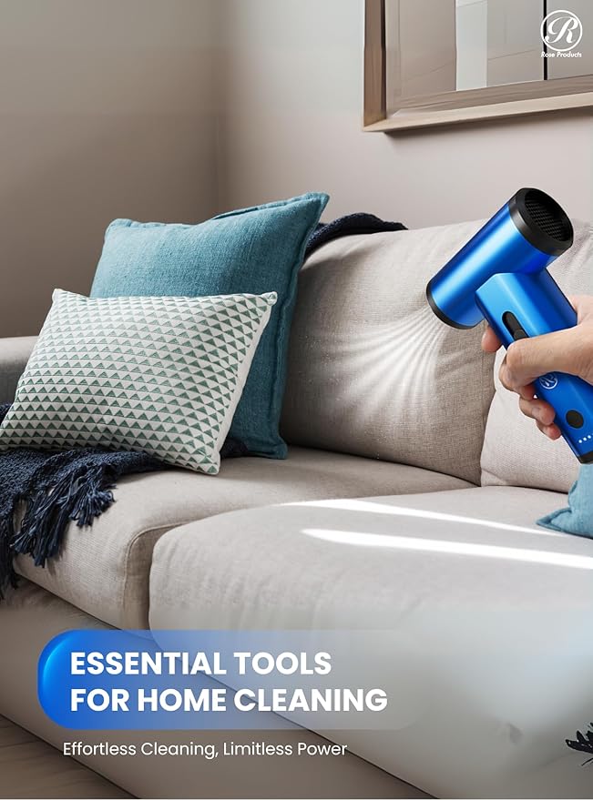 Electric Compressed Air Duster Blower Gun, Cordless Rechargeable Mini Blower 150000RPM Hand Held Blower for Keyboards, PC Cleaning Kit, Consoles, Grilling, Camping, Barber, Replace Canned Air