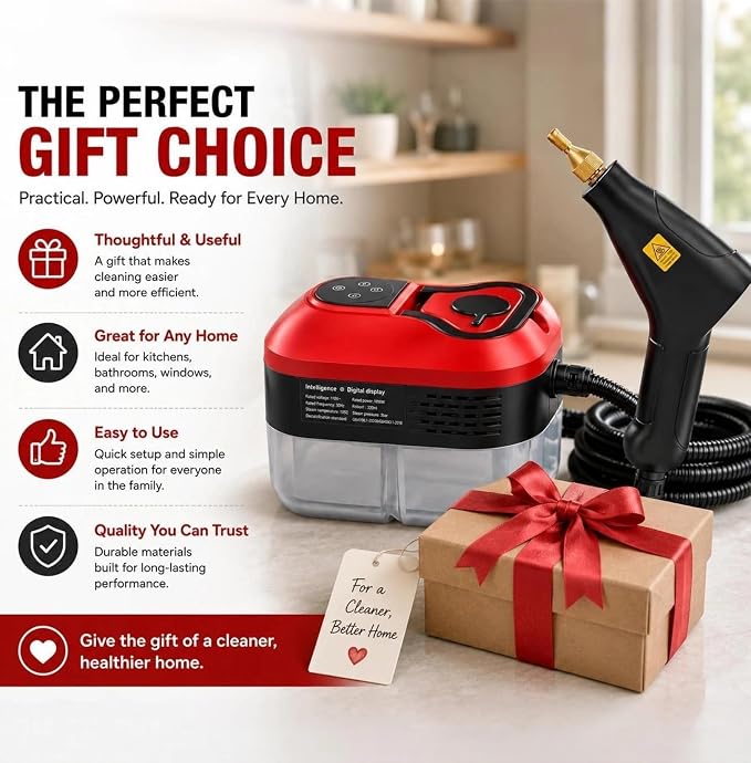2500W Portable Handheld Steam Cleaner–High-Pressure Home Steamer for Deep Cleaning Floors, Tiles, Kitchen, Bathroom, Upholstery