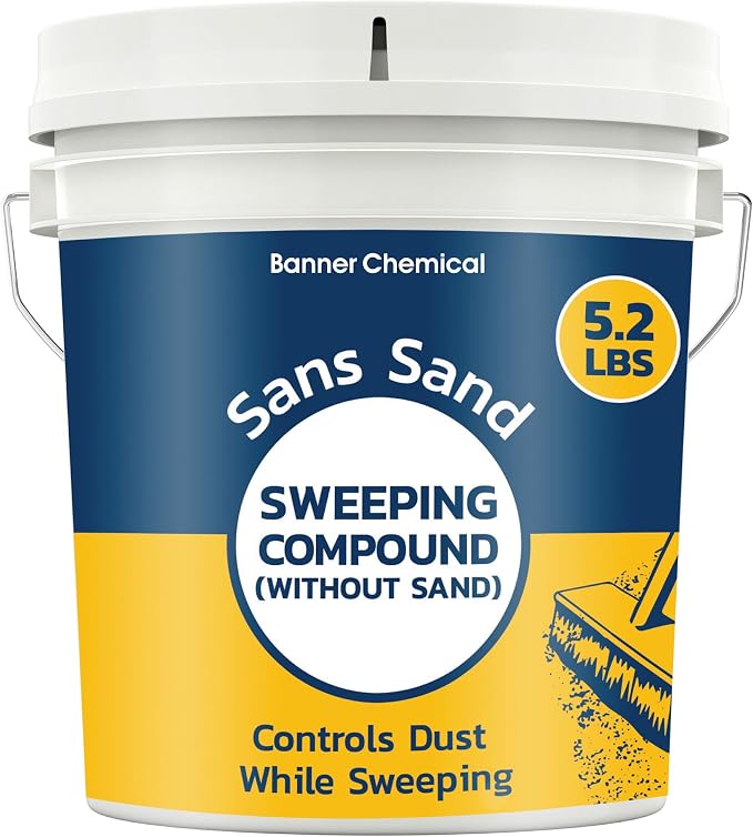 Sans Sand Gritless Sweeping Compound Without Sand – Effective Dust Control, Non Abrasive and Safe for Smooth, Finished & Polished Floors, Oil Free, Made in USA (5.2 lbs)