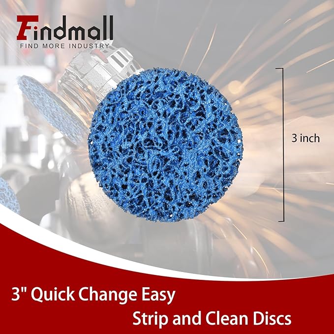 ‎findmall 5 Pack 3" Quick Change Easy Strip and Clean Discs, Premium Abrasive Wheels for Paint, Rust, and Surface Prep, Fits Angle Grinders