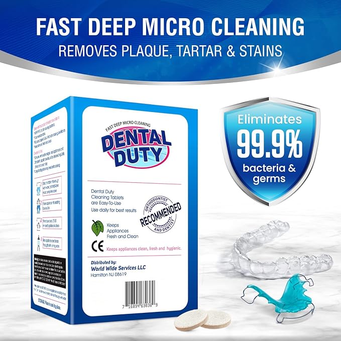 240 Units Retainer and Denture Cleansers Tablets (8 Months Supply) - Cleaner Removes Plaque, Stains from Dentures, Retainers, Night Guards, Mouth Guard, Aligners and Removable Dental Appliances