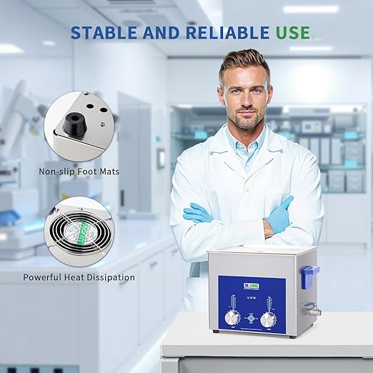 DK SONIC Industrial Ultrasonic Cleaner 10L,240W Commercial Sonic Cleaner with Encoded Timer,Heater&Basket, Multiple Functions for Carburetors, Motorcycle Engines, Chains
