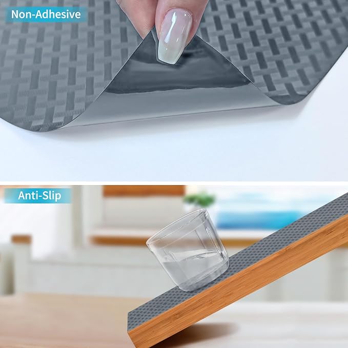 Bloss Shelf Liner, Liner for Shelves/Refrigerator Shelf Liners/Washable Fridge Liners/Roll Pack Shelf Liner Drawer Liner(Grey, Grid,18" x 78")