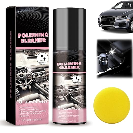 Polishing Cleaner, Car Interior Cleaner, 2025 New Car Interior Detail Polish for Vehicle Detailing, Rubber, Leather, All Purpose Detailer Spray (1PC)