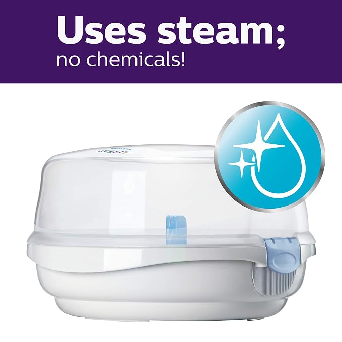 Philips AVENT Microwave Steam Sterilizer for Baby Bottles, Pacifiers, Cups and More, SCF281/05 (Pack of 3)