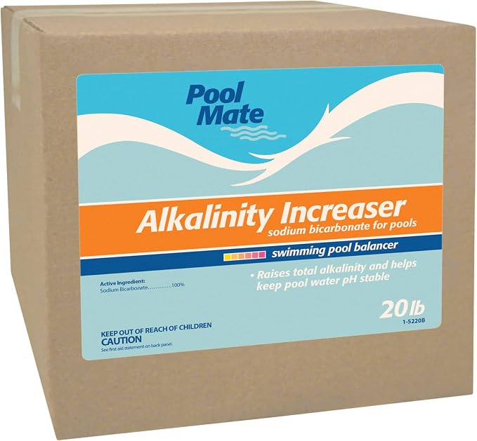 Pool Mate 20-Pounds Premium Alkalinity Increaser for Swimming Pools, 100% Sodium Bicarbonate