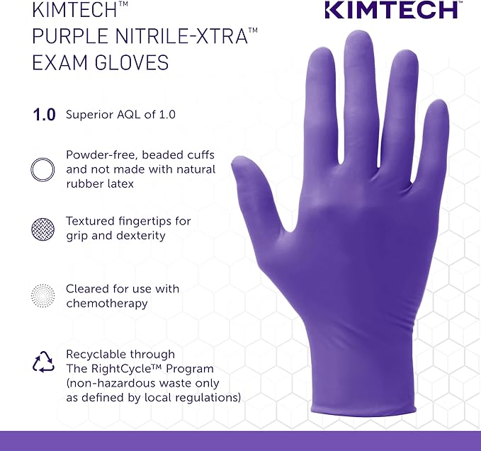 Ansell Kimtech™ Purple Nitrile™ Disposable Exam Gloves
