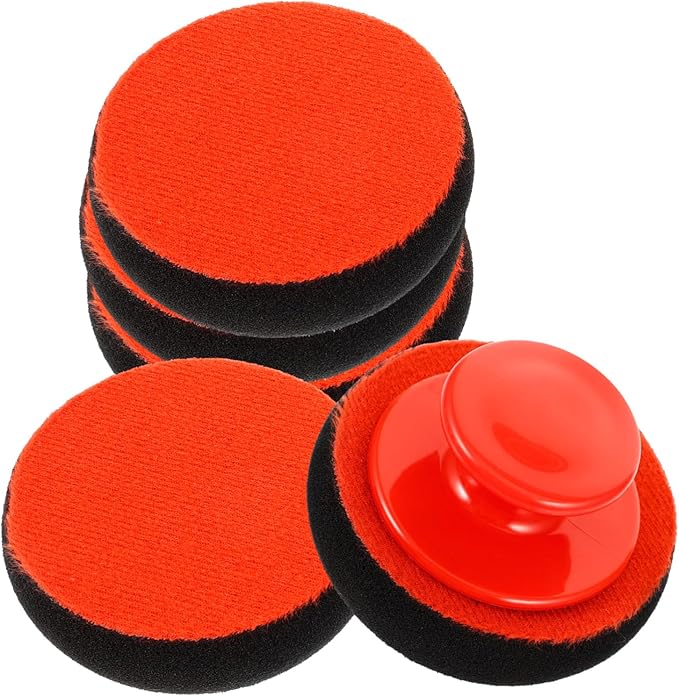 PartyKindom 2sets Car Polishing Kit Wax Applicator Pads Pads Car Sponge Detailing Buffing Multi-use Cleaning