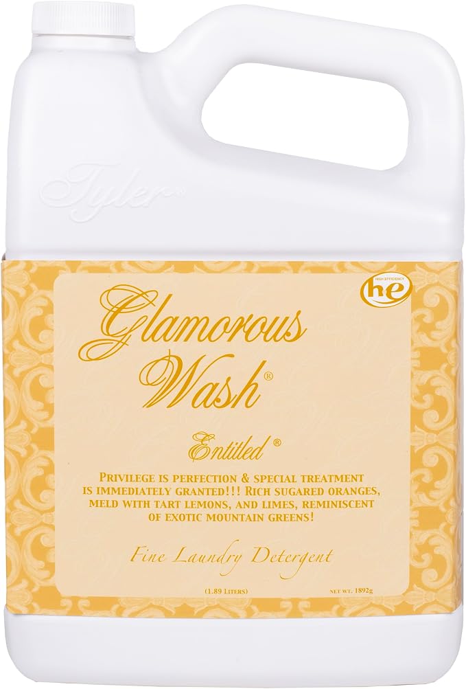 Elanze Designs Tyler Candle ENTITLED 64 Ounce Glam Laundry Detergent and Scented Sachet Bundle; set of 4