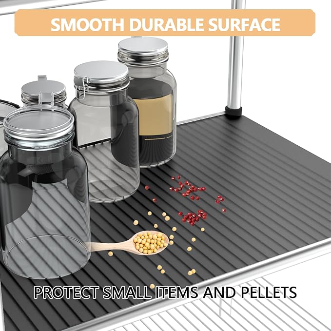 5pcs 14"x30" Plastic Shelf Liners for Wire Shelf Systems – Non-Slip Mats, Grey – Ideal for Kitchen, Pantry & Garage Organizing