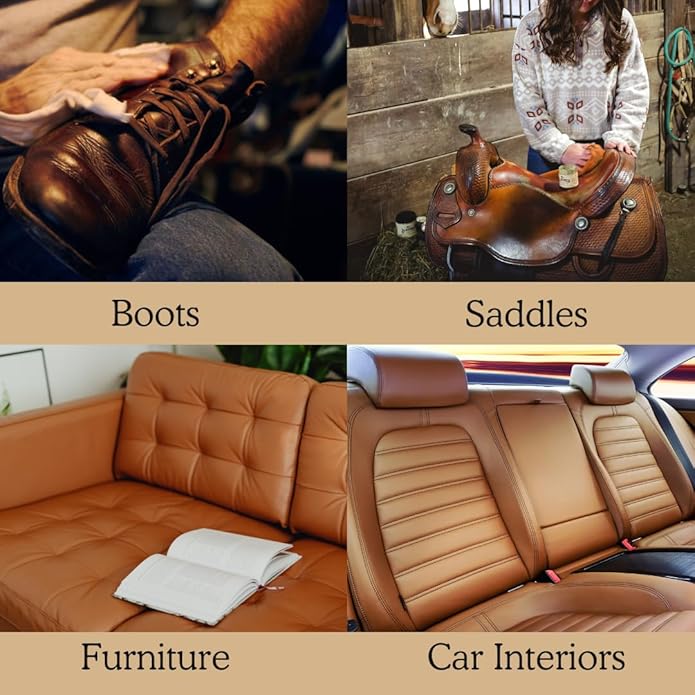 Blackrock Leather N Rich Leather Care Kit. 2-in-1 cleaner and conditioner for sofas, boots, purses, car interiors, horse tack. Made in the USA. Easy to use. Make your leather last longer.