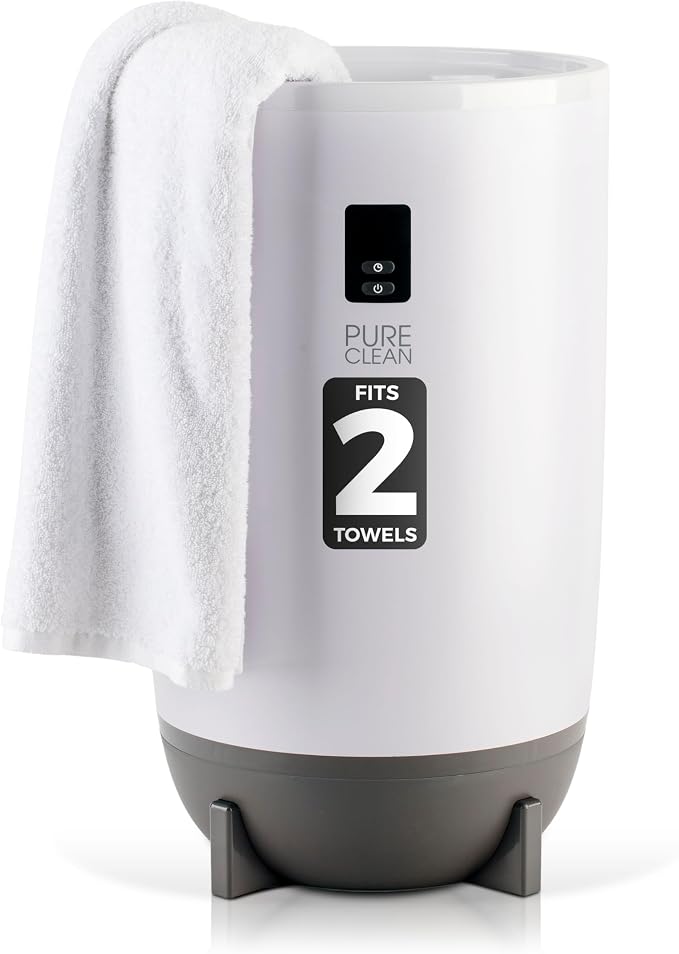 PureClean Towel Warmer Bucket, Portable Blanket Heater for Bathroom and Spa, Customizable Fragrance, Auto Shut-Off, Fits 2 Large Towels, Blankets and Bathrobes, LED Display, Adjustable Timer, Gray