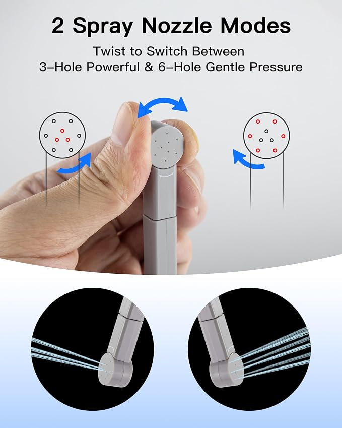 Handheld Portable Travel Bidet Sprayer, Rechargeable Electric Bidet, Peri Bottle for Women & Men, Upside Down Design, Works with Warm Water, No Heating Function, Personal Hygiene Care