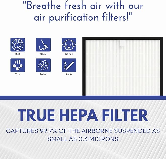 Nispira HEPA Filter Replacement for Rabbit MinusA2 Ultra Quiet Air Purifier SPA-780A, SPA-700A, AP-1004, 2 Packs