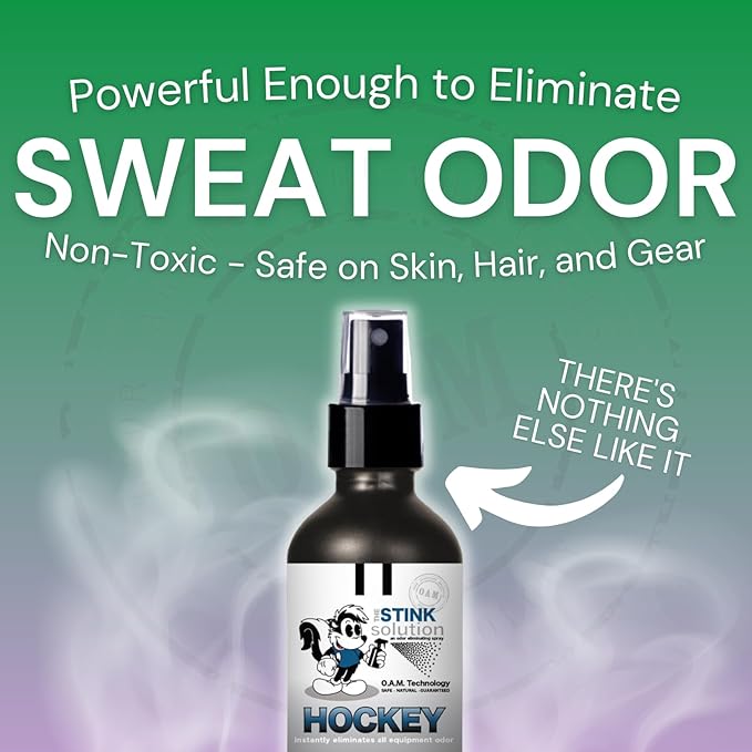 The Stink Solution Unscented Hockey Odor Eliminator For Strong Odor: Quickly Banish Sweat & Body Odor From Hockey Gear, Skates, Hockey Bags, Gloves, & More! Safe Hockey Deodorizer - 2 16 oz Bottles