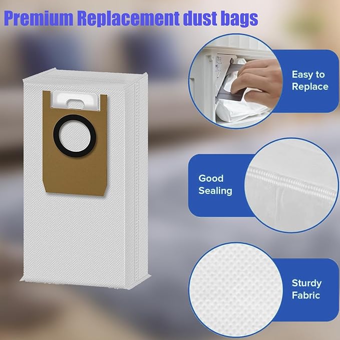Omni S1 Pro Replacement Parts Accessories for Eufy Omni S1/S1 Pro Robot Vacuum: Main Brush X1, Side Brush X6, Washable Filter X4, Dust Bag X4, Rolling Mop X3 17-Pack