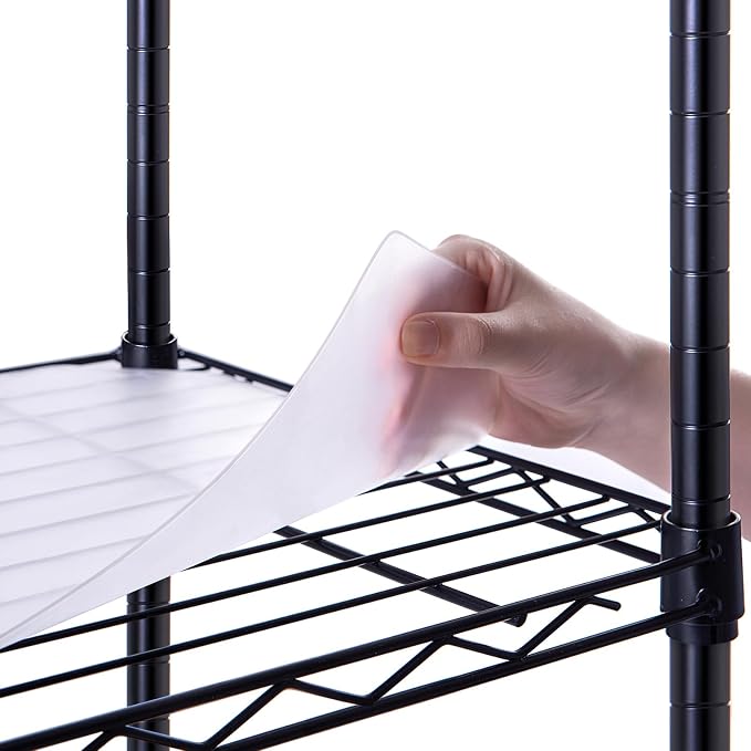 Poofzy Wire Shelf Liner 14" X 30", Non-Adhesive Plastic Shelf Liners for Wire Shelving, Waterproof Protector Mats (5PK, Clear)