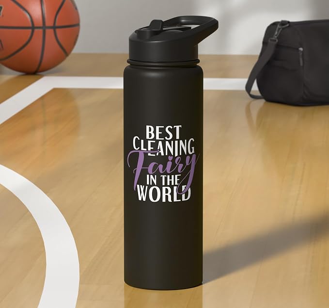 Best Cleaning Fairy in the World Janitor Custodian Stainless Steel Insulated Water Bottle